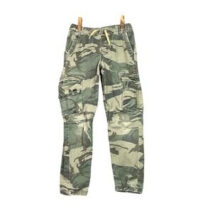 Wrangler Cargo Pants Women 14 Slim Green Camo Tapered Leg Elastic Waist Stretch